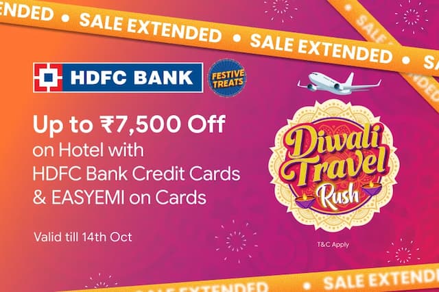 Up to ₹7,500 Off on Hotels with HDFC Bank Credit Cards & EASYEMI On Cards
