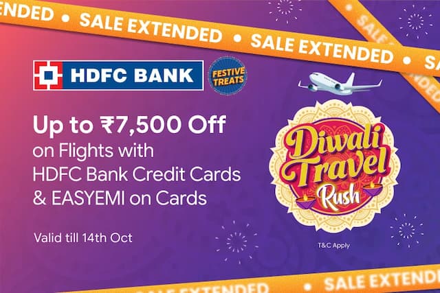 Up to ₹7,500 Off on Flights with HDFC Bank Credit Cards & EASYEMI On Cards
